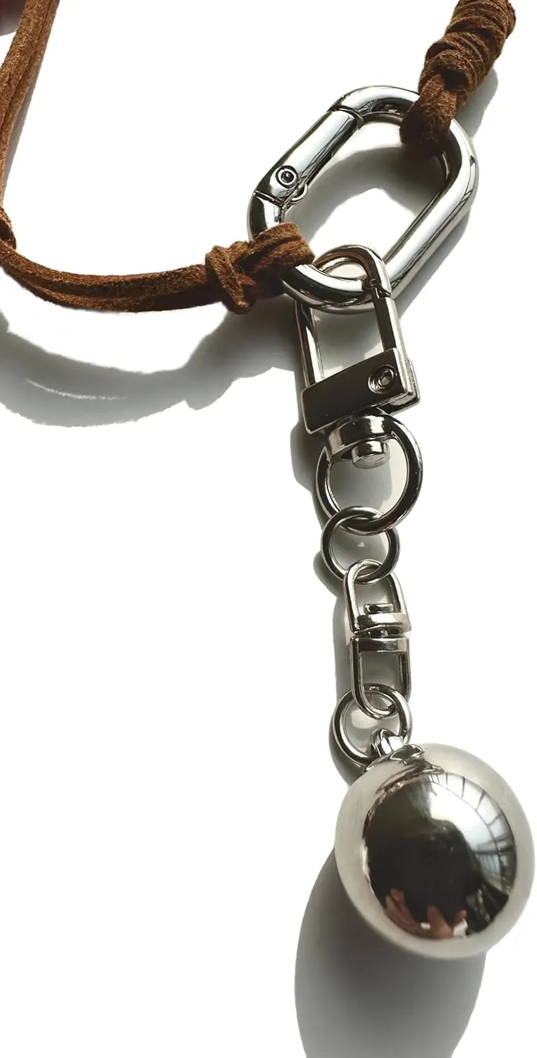 Cherry Bag Charm Crystal Stone Leather Rope Keychain Leather Tassel KeyChain Hand Woven