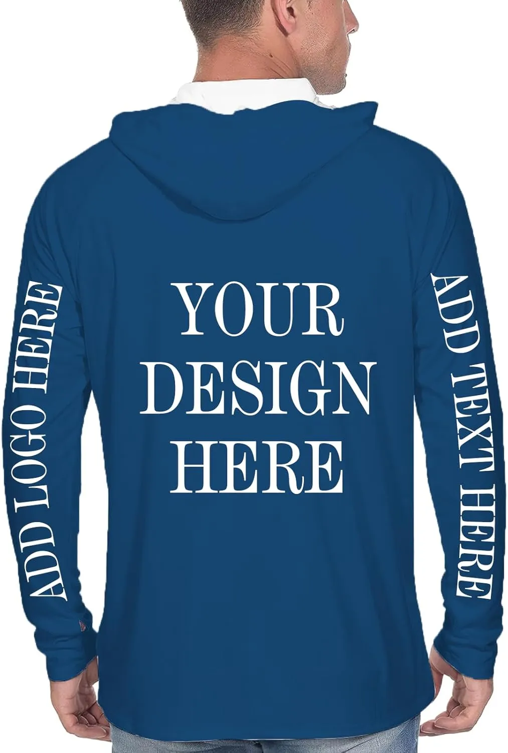 Custom Men's Sun Protection Hoodie Shirt Custom Hoodies Design Your Own Logo Text Customizable Long Sleeve T-Shirt