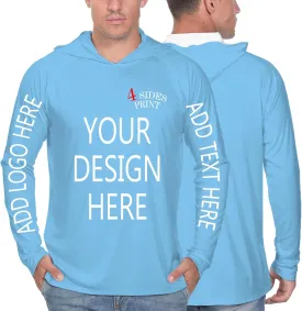 Custom Men's Sun Protection Hoodie Shirt Custom Hoodies Design Your Own Logo Text Customizable Long Sleeve T-Shirt