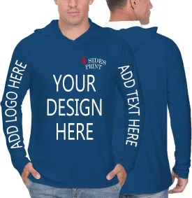 Custom Men's Sun Protection Hoodie Shirt Custom Hoodies Design Your Own Logo Text Customizable Long Sleeve T-Shirt
