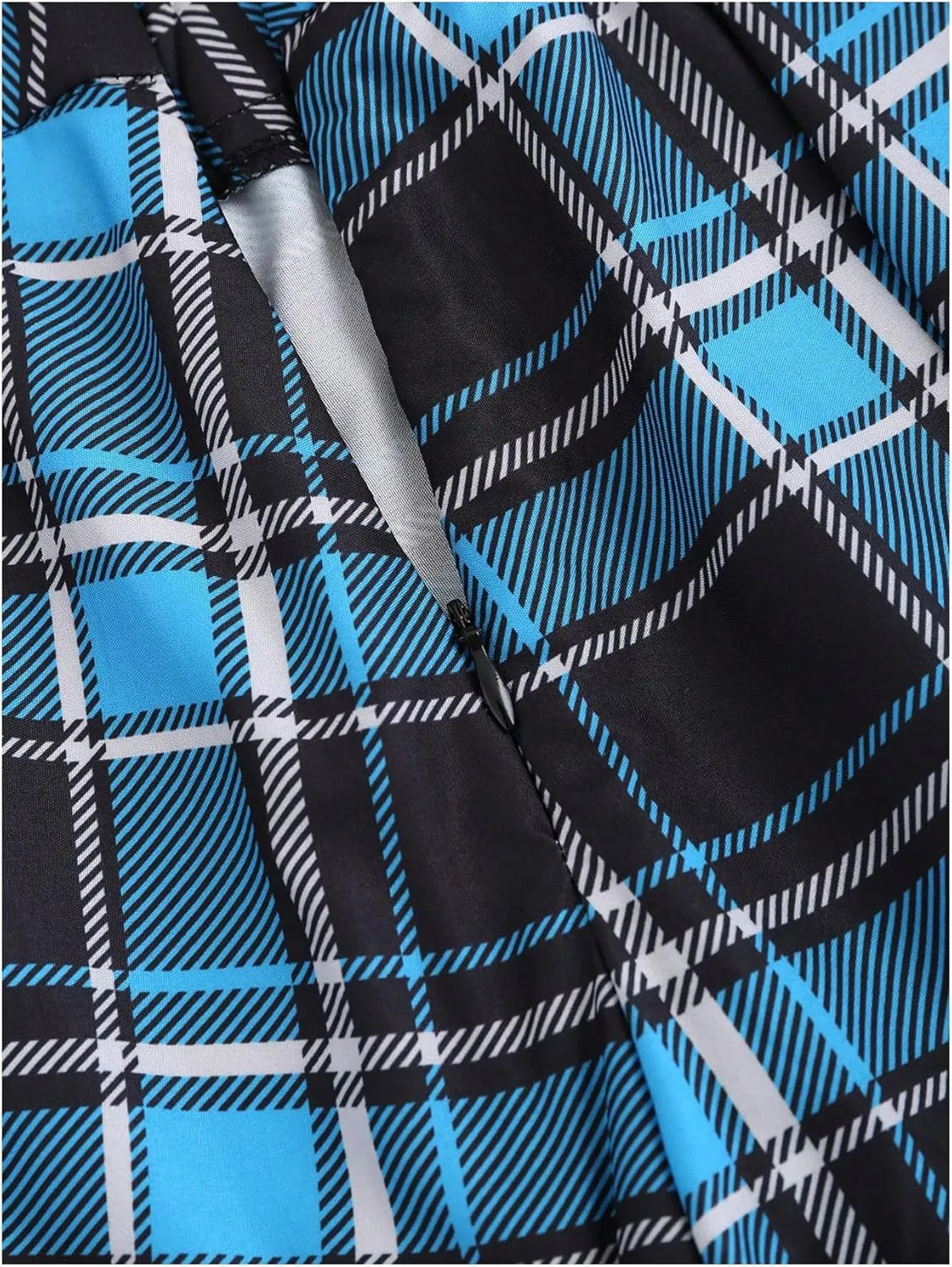 MakeMeChic Women's Y2K Plaid Lace Up Mini Skirt Pleated A Line Skater Skirts