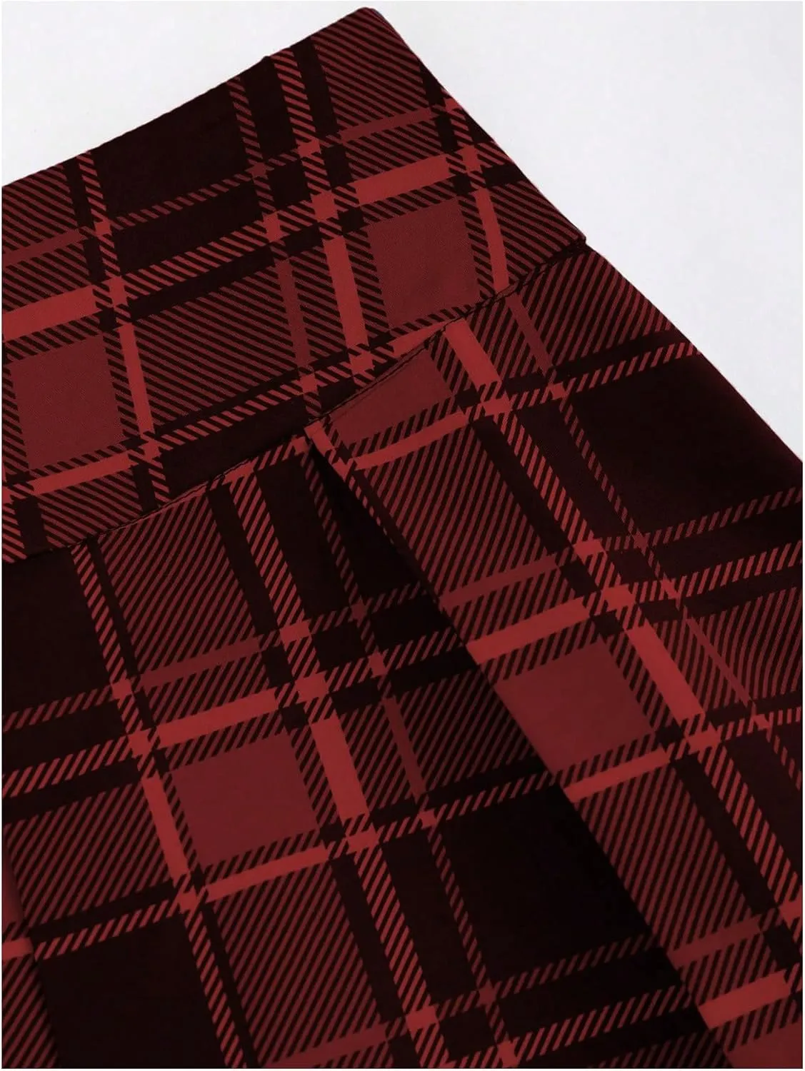MakeMeChic Women's Y2K Plaid Lace Up Mini Skirt Pleated A Line Skater Skirts
