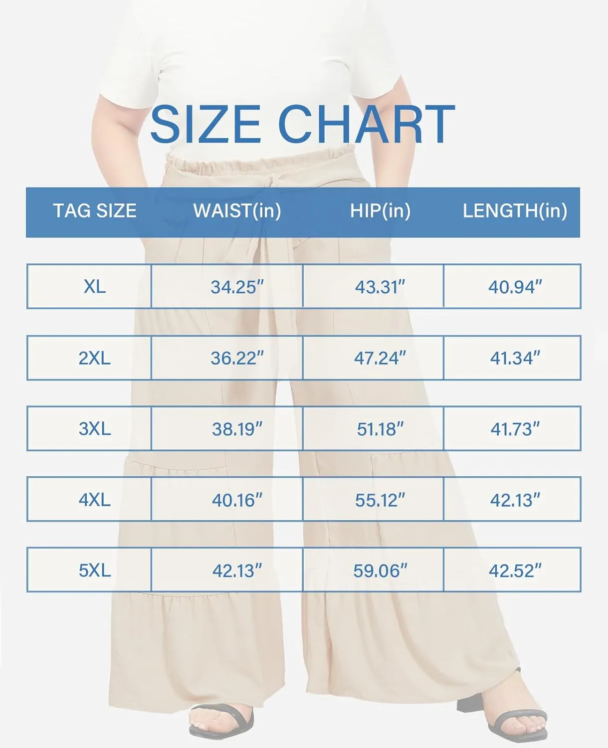 Moon Wood Plus Size Wide Leg Pants Woman High Waisted Palazzo Flowy Pants with Pockets Trendy Casual Summer Pants