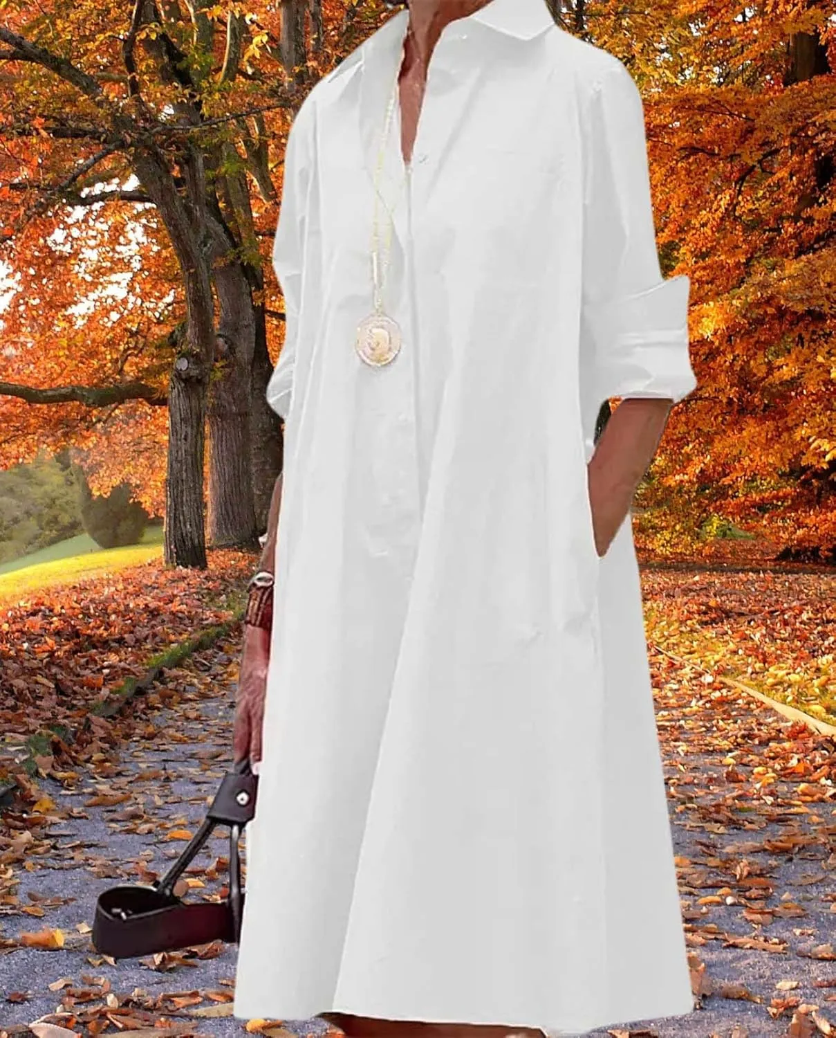 Womens Wedding Guest Button Down Dress Plus Size Linen Elegant Maxi Dress Cotton Long Lapel Shirtdress 2025 Swing