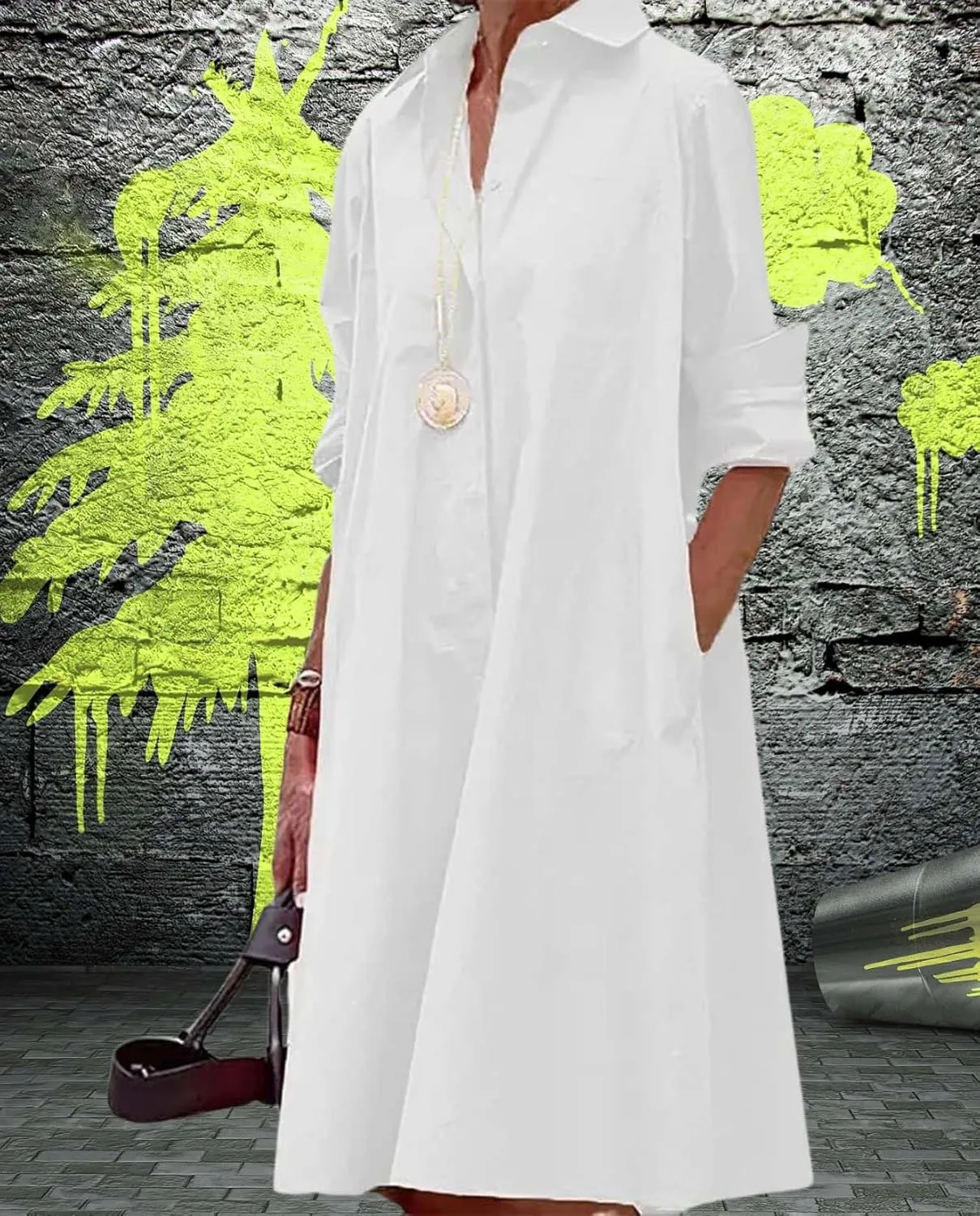 Womens Wedding Guest Button Down Dress Plus Size Linen Elegant Maxi Dress Cotton Long Lapel Shirtdress 2025 Swing